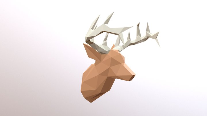 Low-Poly Deer Head 3D Model