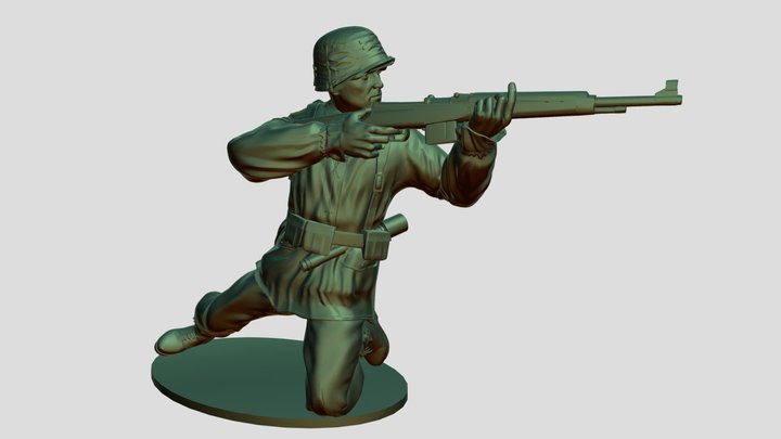 WW2 German SS soldier Gewehr 43 3D Model