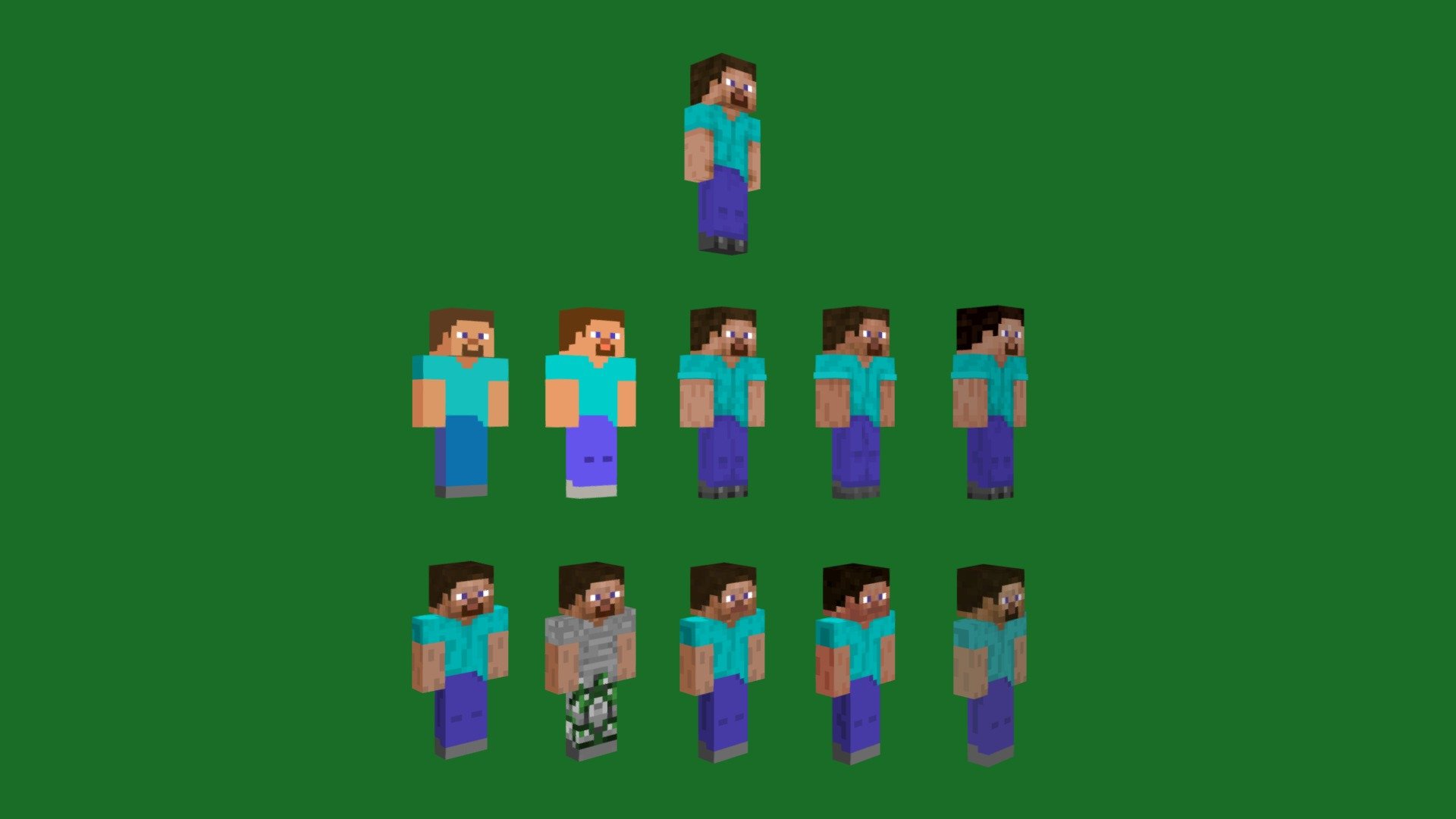 Minecraft Steve all Desings across the time - 3D model by VactricaKing ...