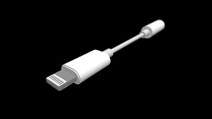 Apple Lightning To Headphone Jack 3D Model
