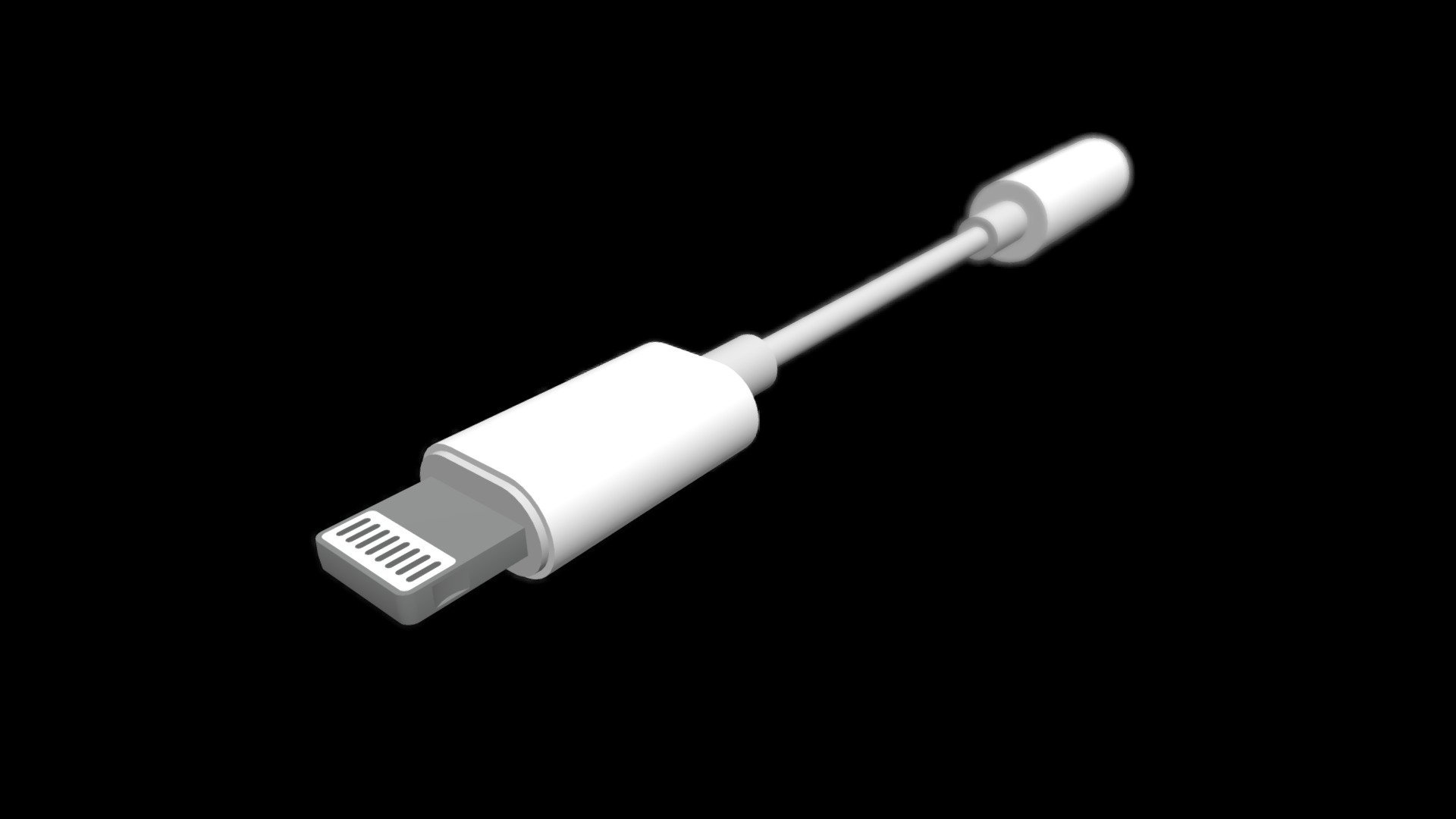 Apple Lightning To Headphone Jack Download Free 3D model by Leon Bora