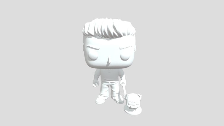 Pop Figure with Dog pug 3D Model