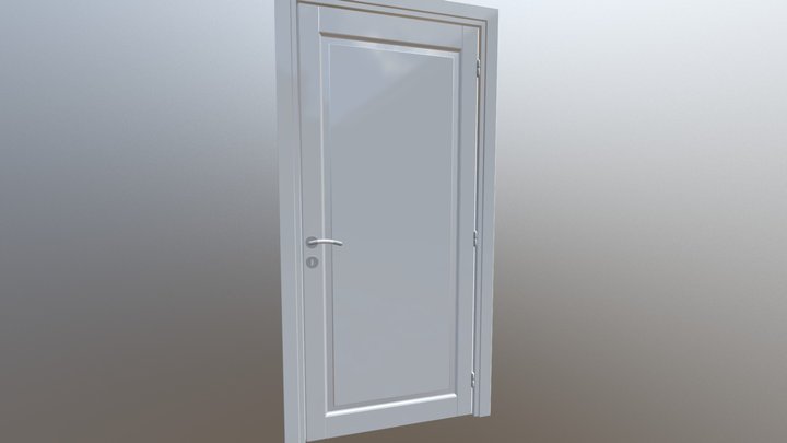 White Wooden Door 3D Model