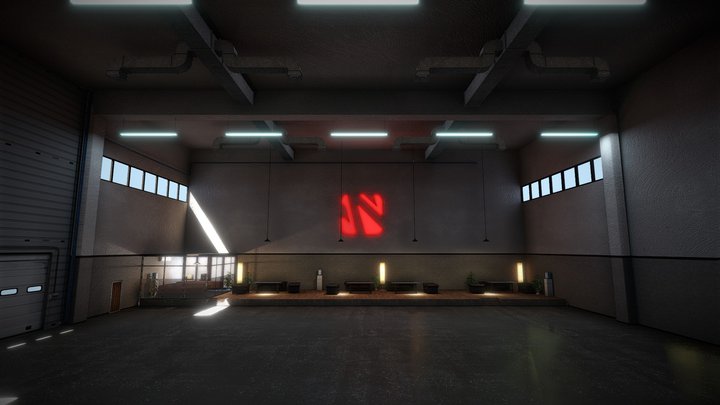 Office and Truck Garage 3D Model
