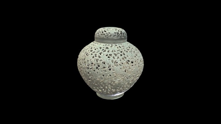 백자당초문이중투각유개호 3D Model