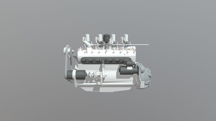 Studebaker straight 8 engine 1932 3D Model
