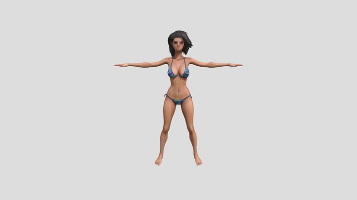 Draw me a female model in a bikini 3D Model
