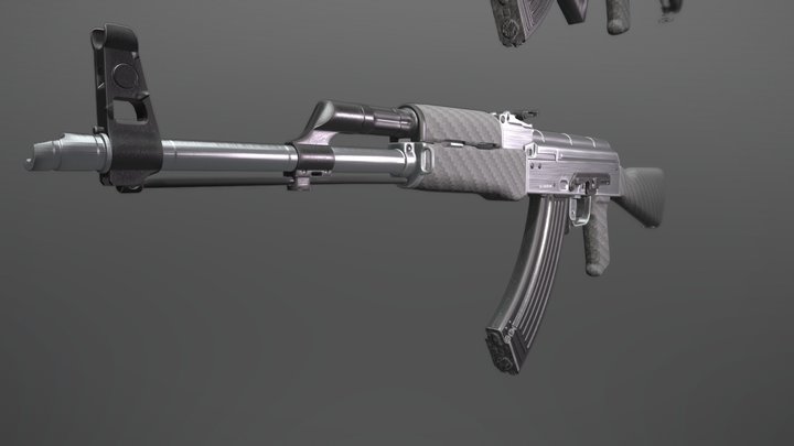 AK47 | Two-Tone Carbon skin | CS2 3D Model