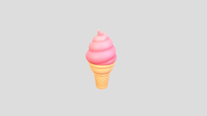 Cartoon Ice Cream 3D Model