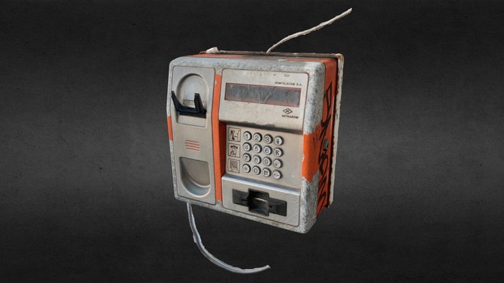 RomcomTelecom Old Busted PayPhone 3D Model