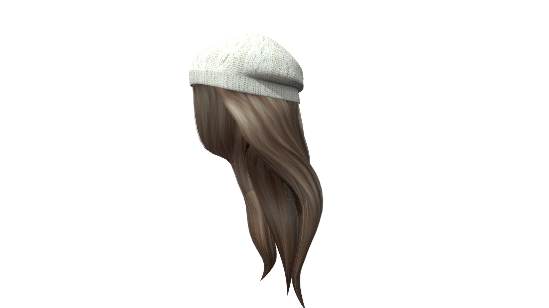 Female Long Straight Polygon Hair W Baseball Cap - Buy Royalty Free 3D  model by 3dia (@3dia) [f38d23f]