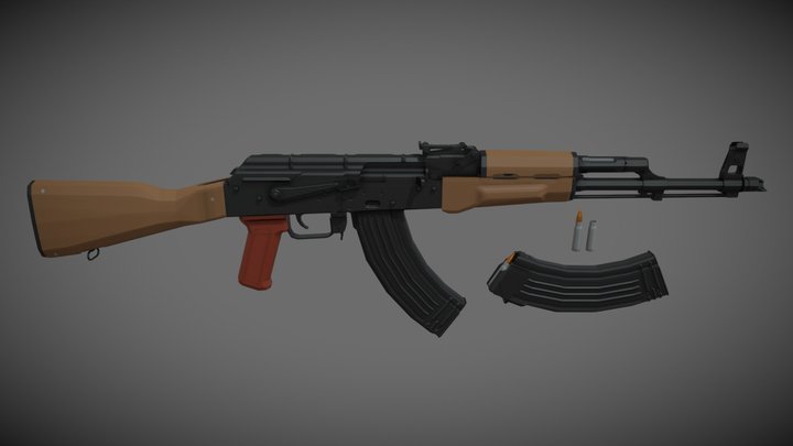 low-poly AKM – Free 3D Model STL