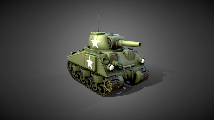 Sherman Tank 3D Model