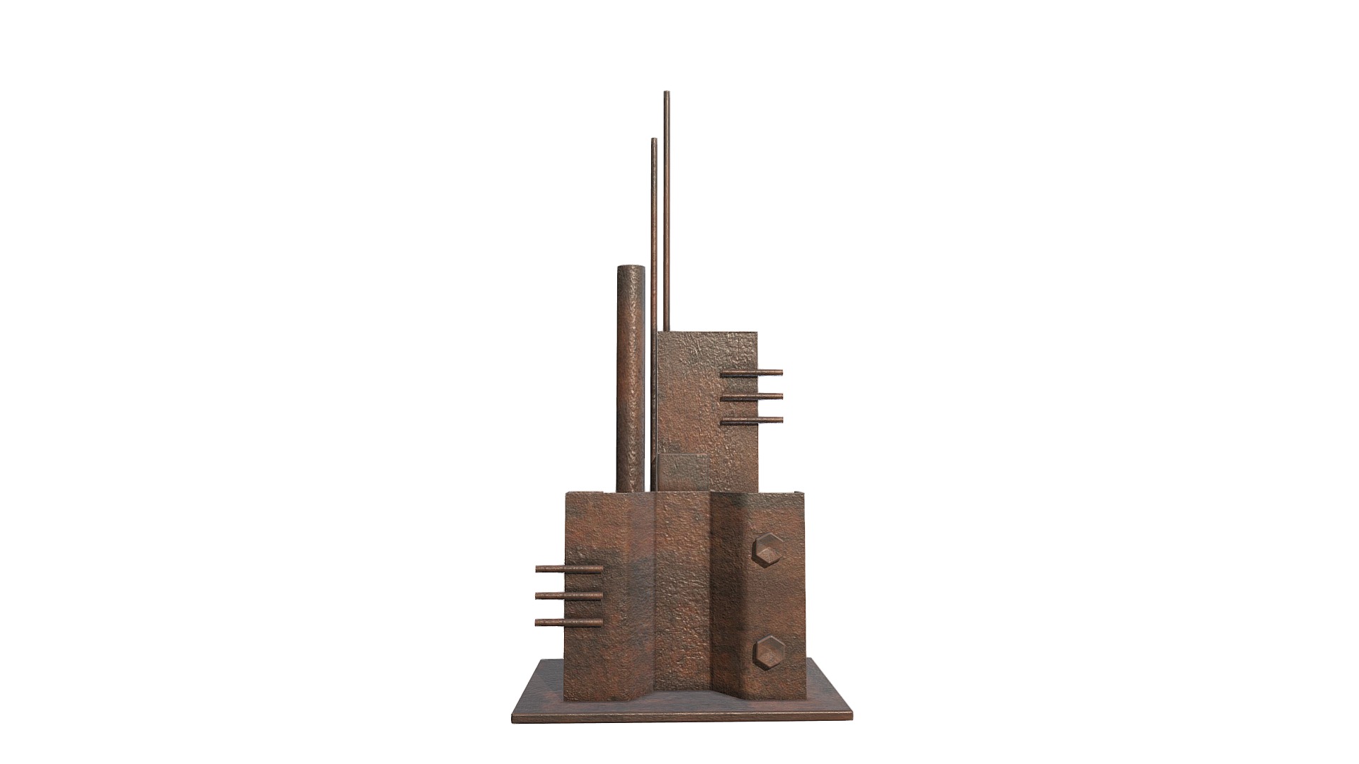3D model Torre Abstracta - This is a 3D model of the Torre Abstracta. The 3D model is about a wooden box with a metal handle.