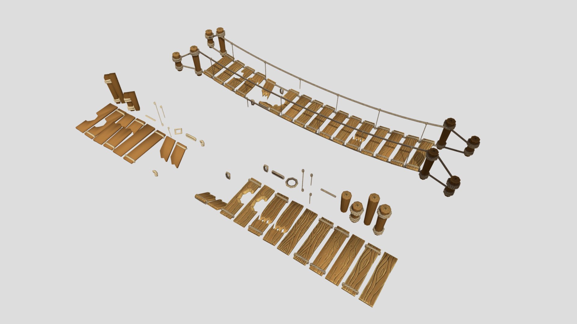 Modular Asset Lowpoly Rope Bridge - 3D model by Fdy.S (@fdys) [9dac7be ...