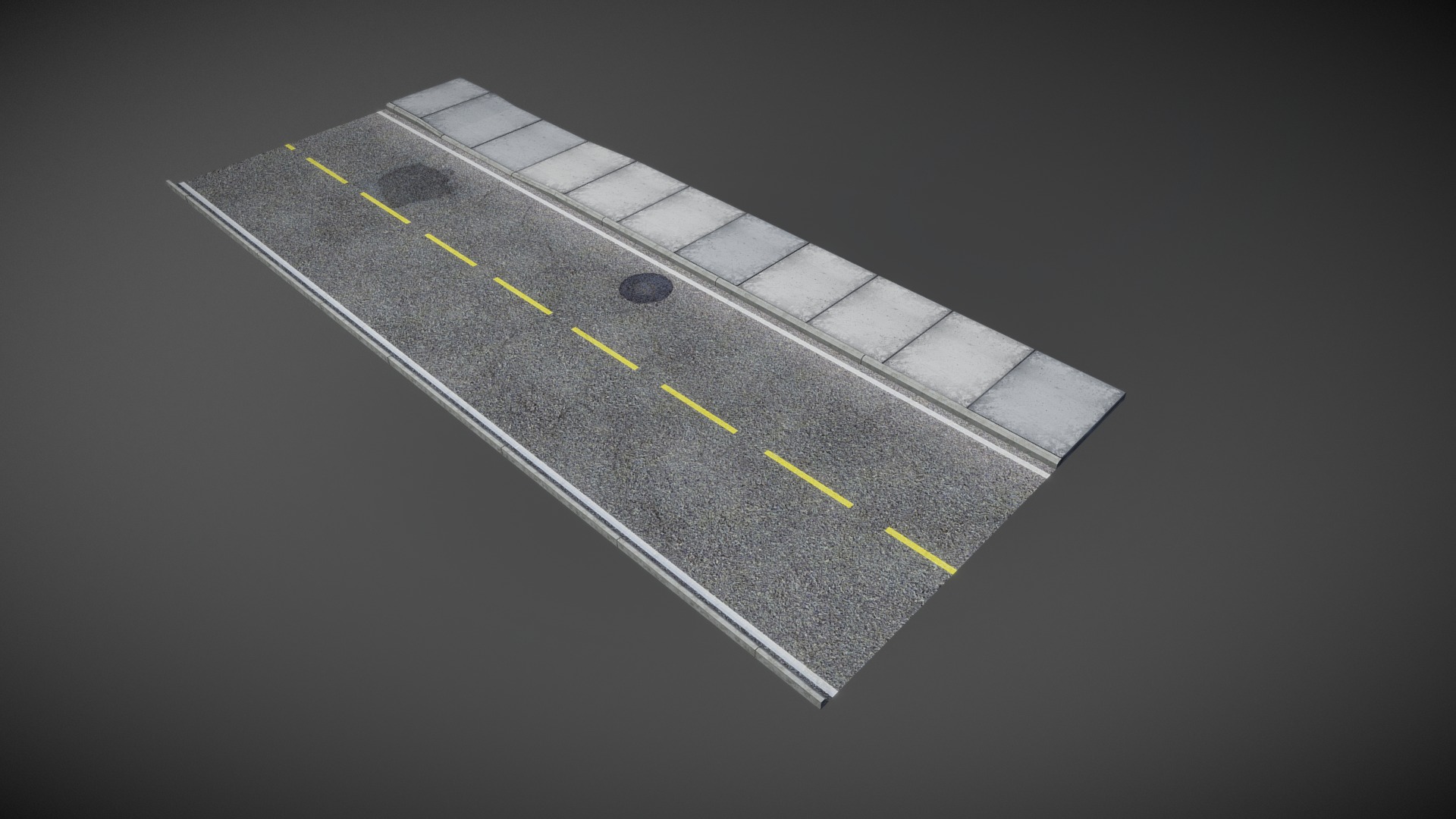 3D model Road Tile VR Ready - This is a 3D model of the Road Tile VR Ready. The 3D model is about a close-up of a road.