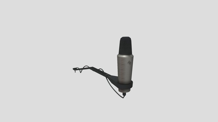 Studio microphone (With holder) 3D Model