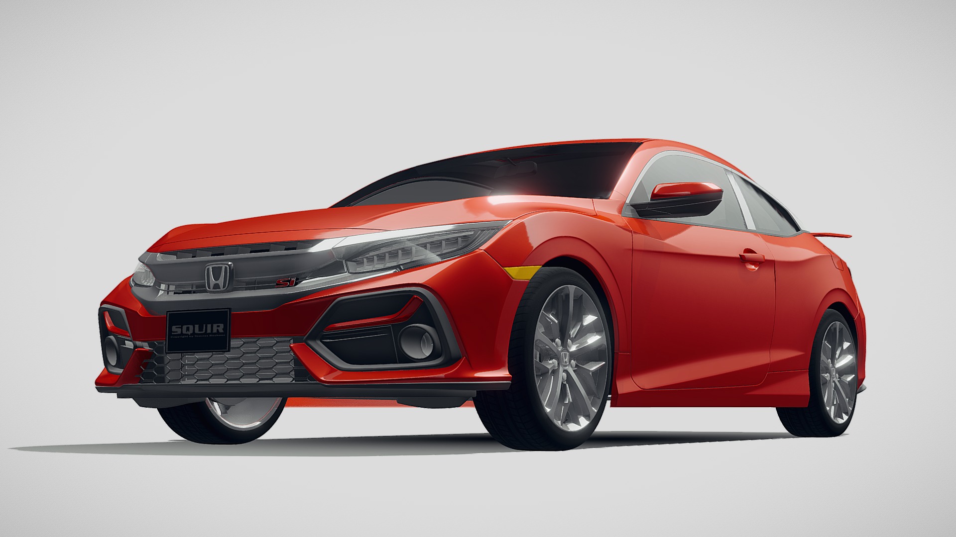 3D model Honda Civic Si Sedan 2020 - This is a 3D model of the Honda Civic Si Sedan 2020. The 3D model is about a red sports car.