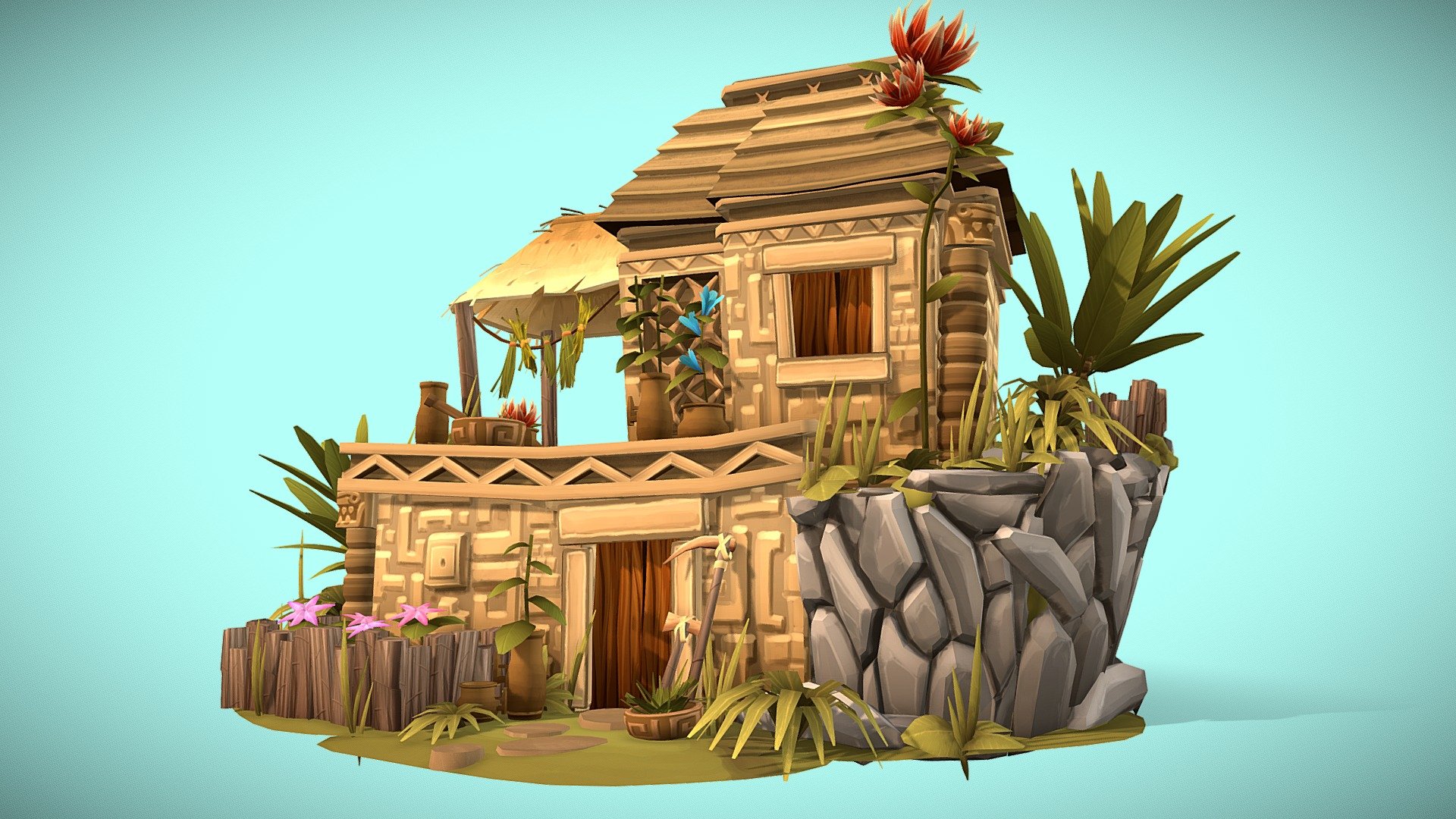 Mayan Herbalist House - 3D model by Forild [9db10f9] - Sketchfab