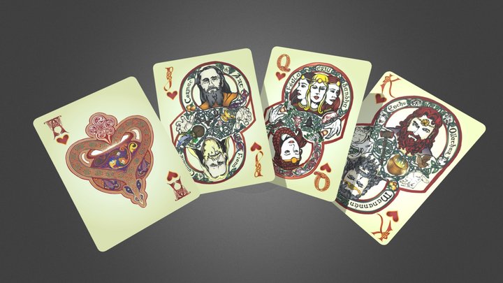 Celtic Myth Playing Cards: Court of Hearts 3D Model