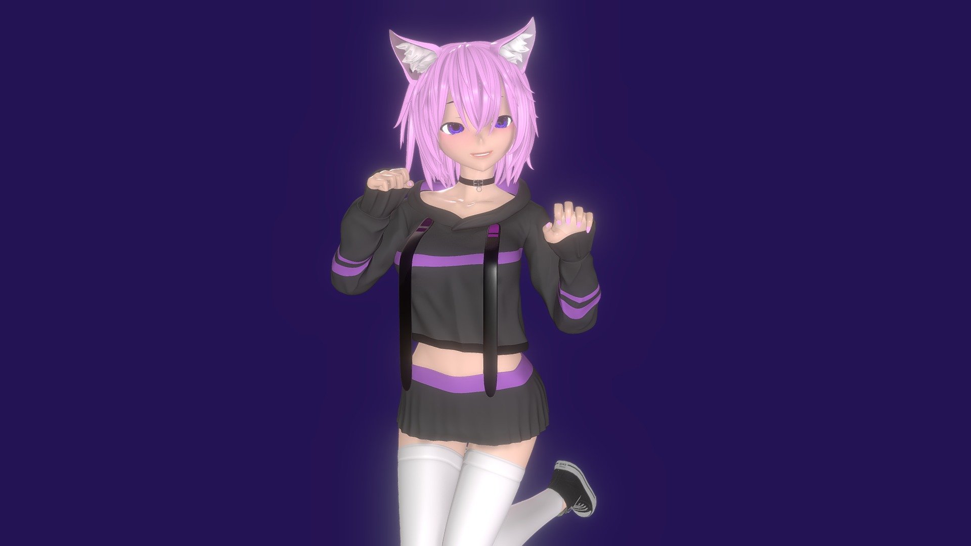 猫娘 (Nekomusume) - Download Free 3D model by 赤米 暁 Akamai 