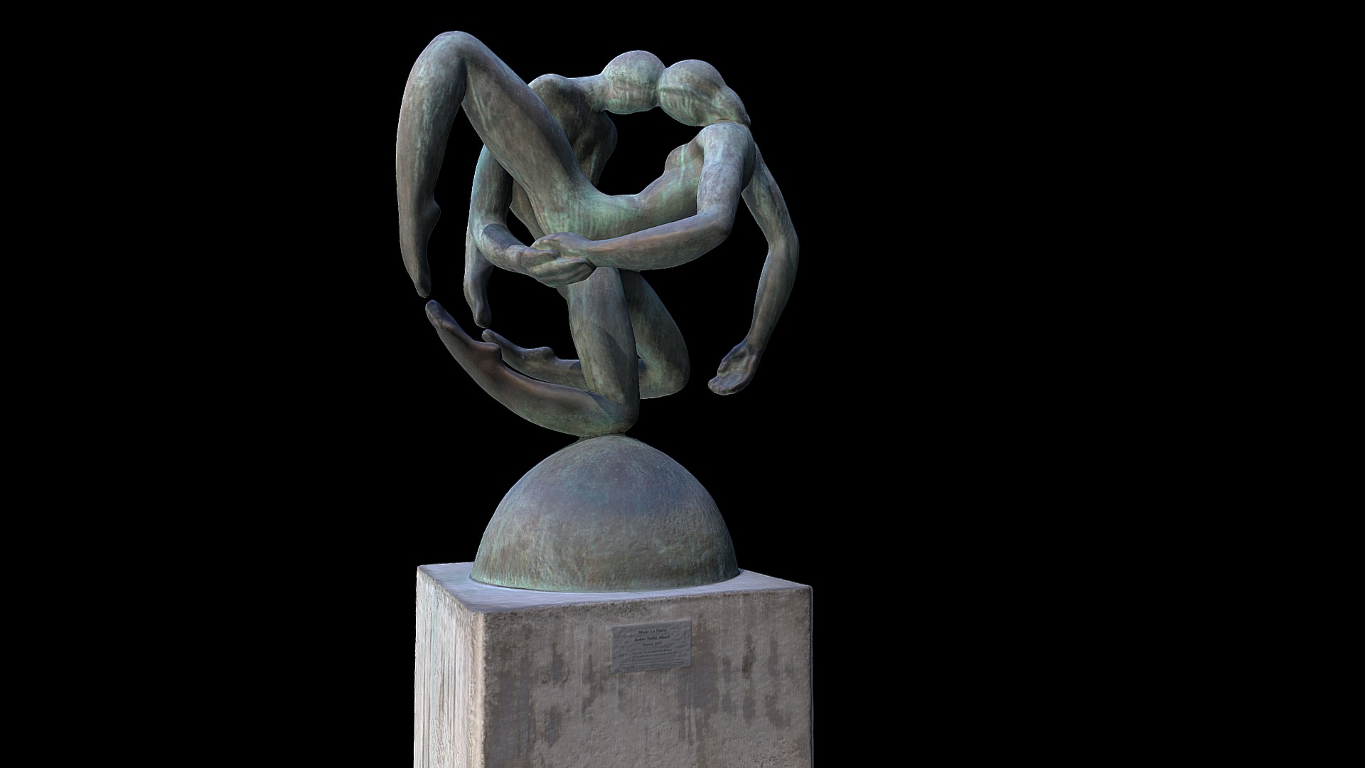 3D model 2018-06 – Santiago – Sculpture 18 - This is a 3D model of the 2018-06 - Santiago - Sculpture 18. The 3D model is about a statue of a person holding a ball.