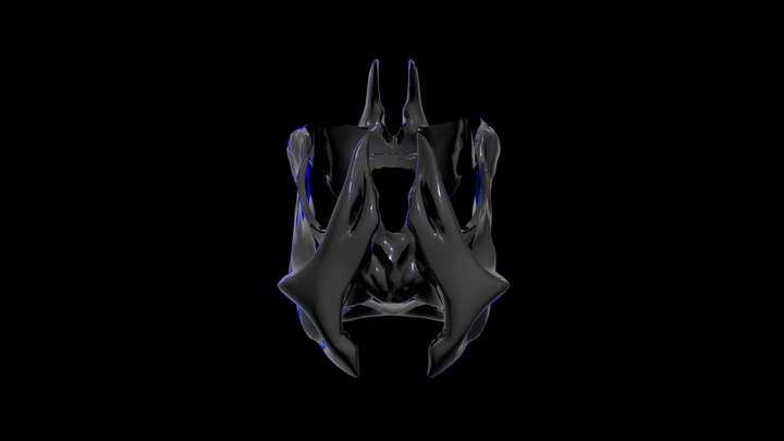 Horned Mask Chrome Render 3D Model