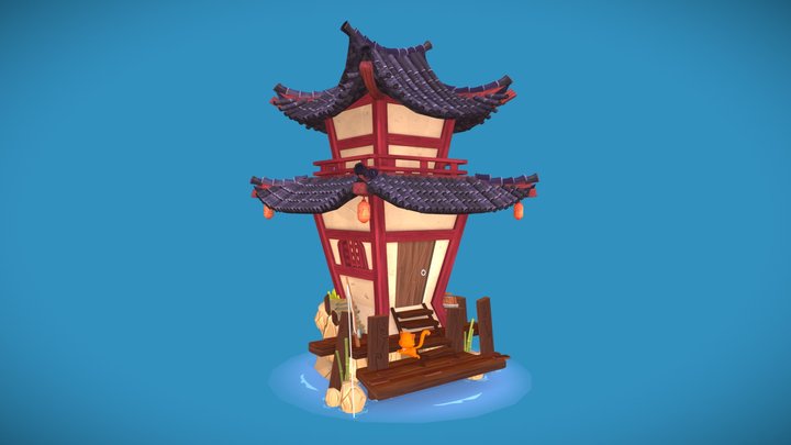 Stylized Temple 3D Model