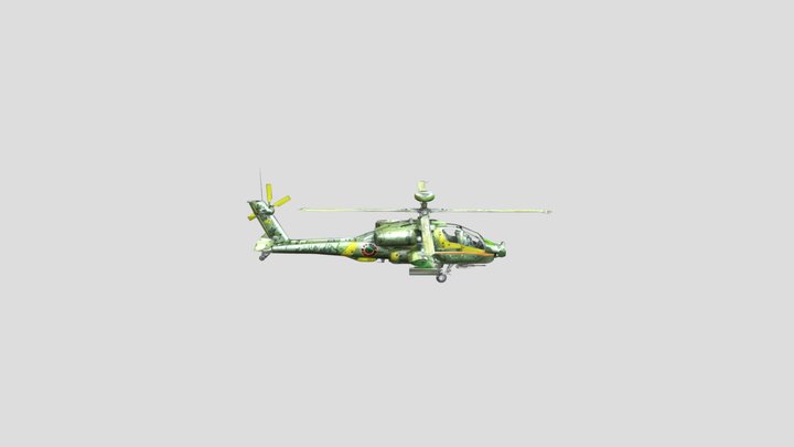 helicopter,green camouflage 3D Model