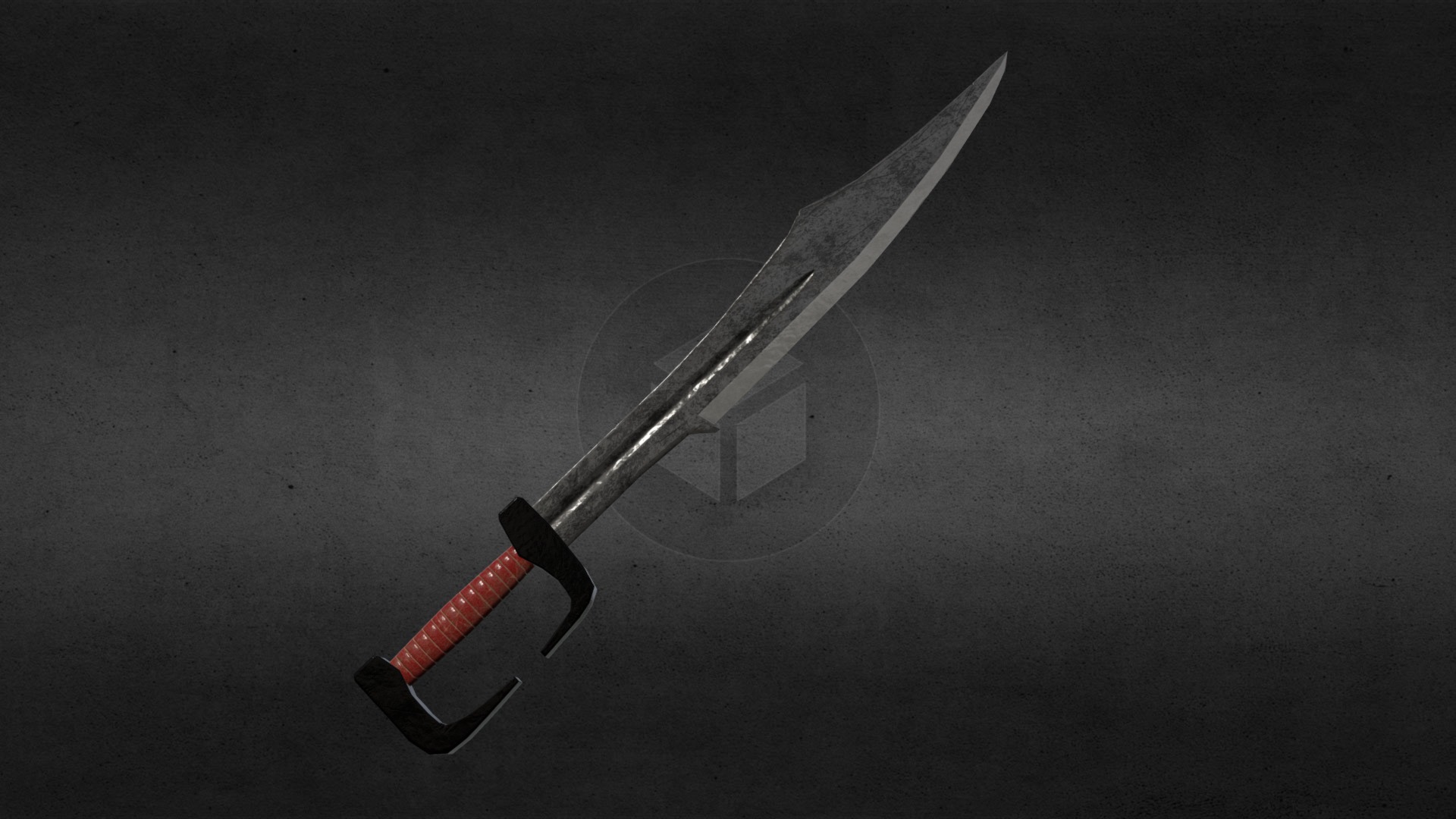 3D model Spartan Sword – Low Poly. - This is a 3D model of the Spartan Sword - Low Poly.. The 3D model is about a knife with a handle.