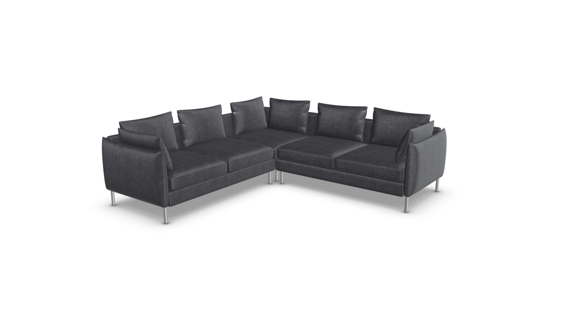 vento 5 seater corner sofa grey leather