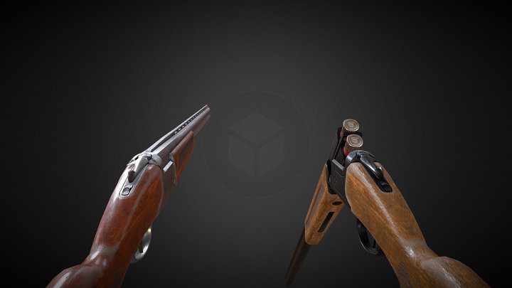 Double-barreled shotgun 3D Model