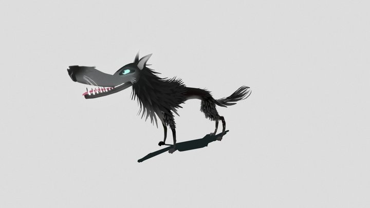 Wolf in Quill 3D Model