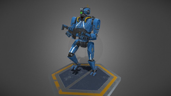 Blue Robot 3D Model