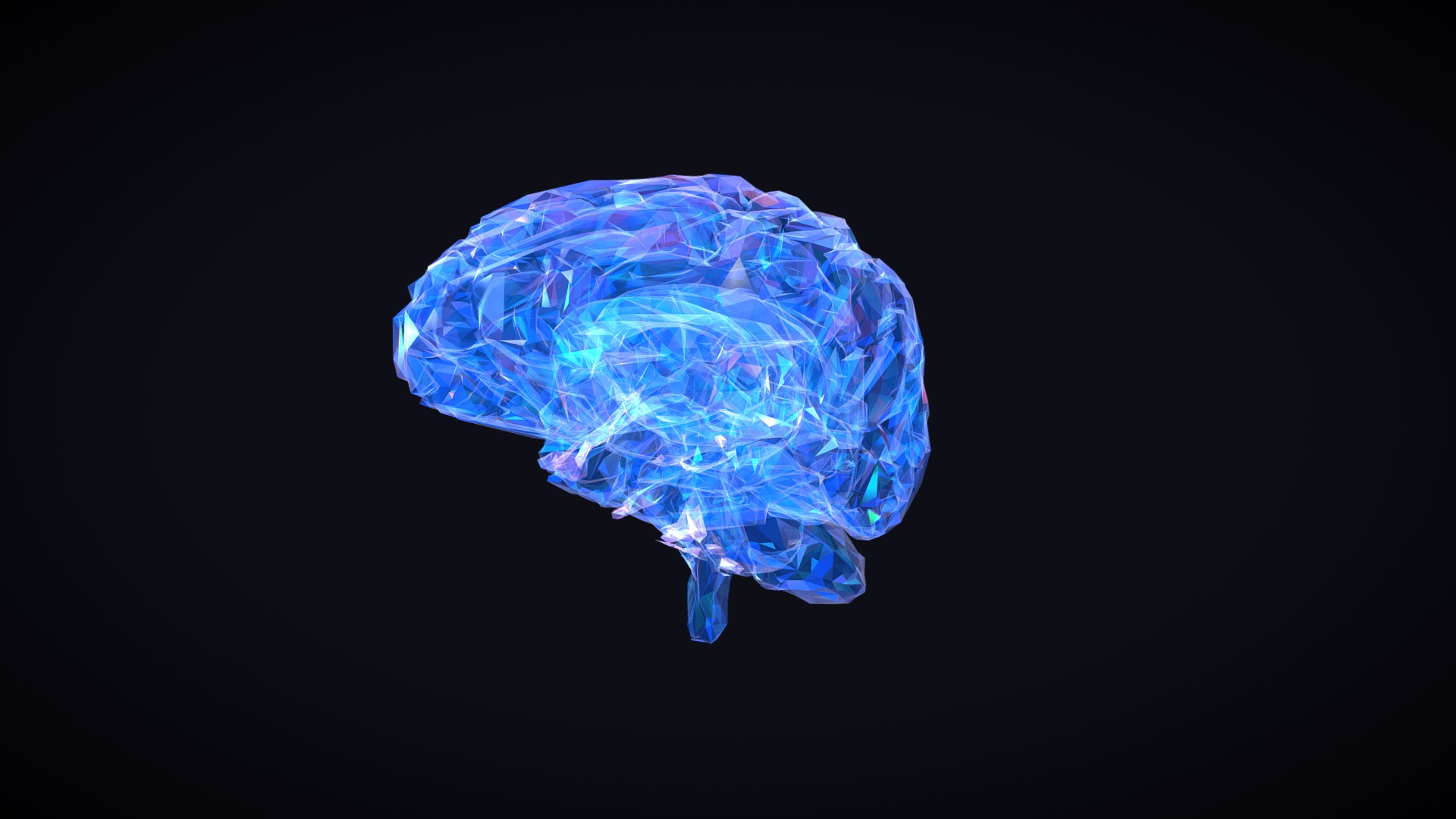 3D model Low Polygon Art Medical Brain Roentgen - This is a 3D model of the Low Polygon Art Medical Brain Roentgen. The 3D model is about a jellyfish in the dark.