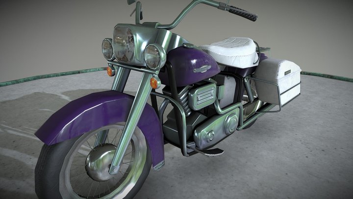 Harley-Davidson 1200flh 1972 3D Model