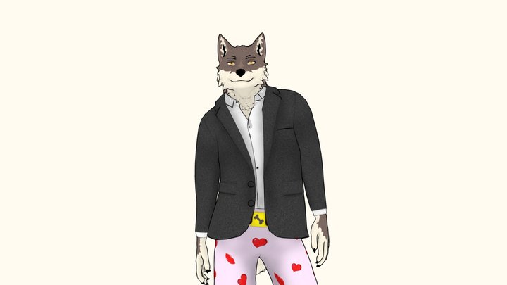 Stylized Wolf character 3D Model