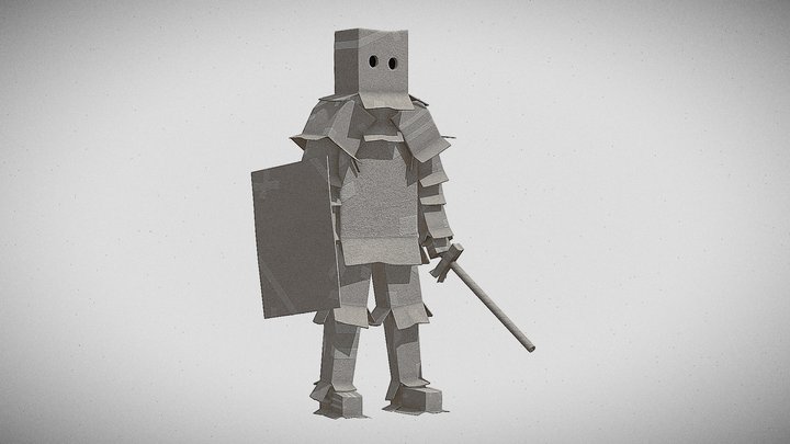 Cute Box Character BoxBoy 3D Model