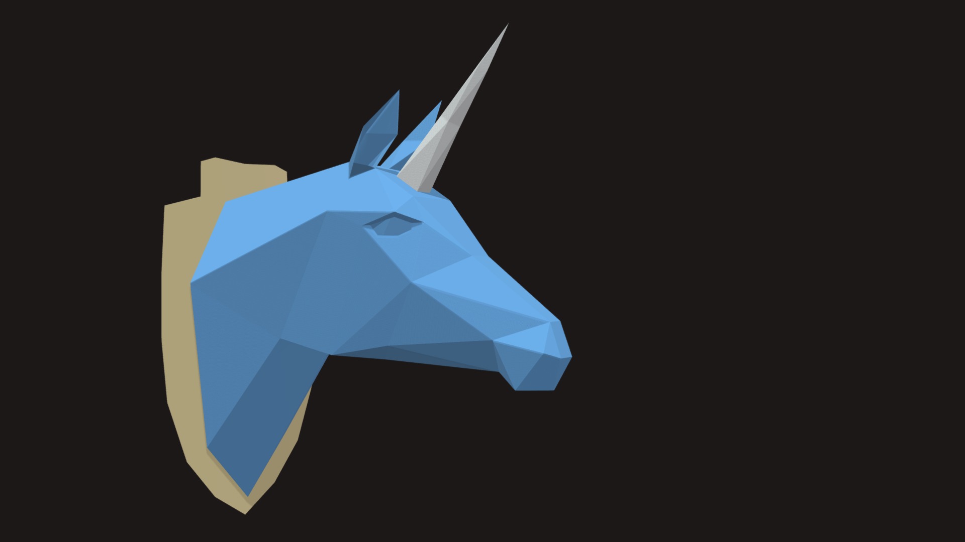 3D model Horse-unicorn - This is a 3D model of the Horse-unicorn. The 3D model is about a blue and white logo.