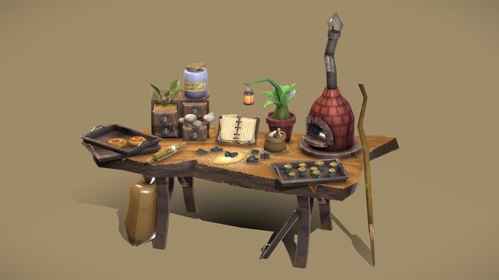 Artisan's Desk - Fay Pastry Chef 3D Model