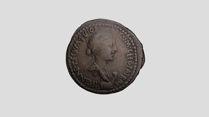 A denarius of Cleopatra and Antony 3D Model