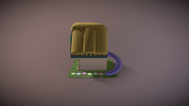 Alice in wonderland tea house. (cube world) 3D Model