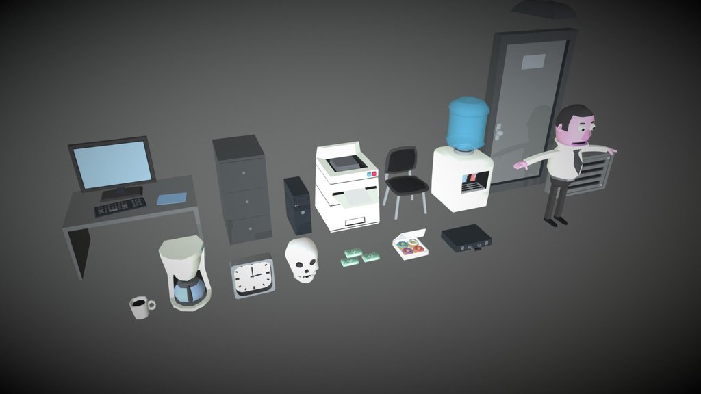 Office man pack cartoon stile