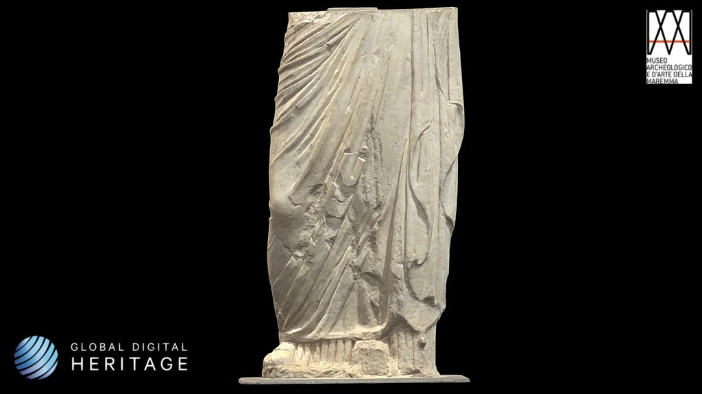 Parte inferiore di statua femminile