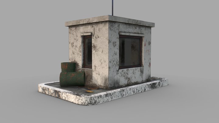 Abandoned Security Hut (Low Poly) – Free 3D Model STL