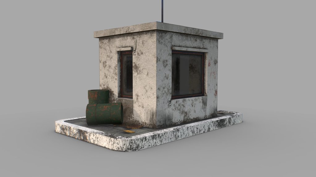 Abandoned Security Hut (Low Poly)