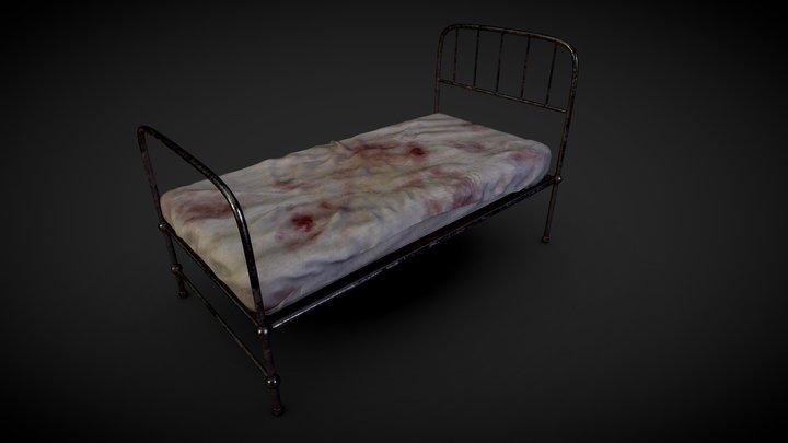 Horror Hospital Bed 3D Model