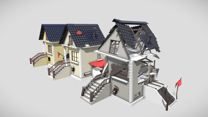 3 version of a building 3D Model