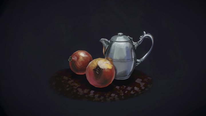 Pomegranate Still Life 3D Model