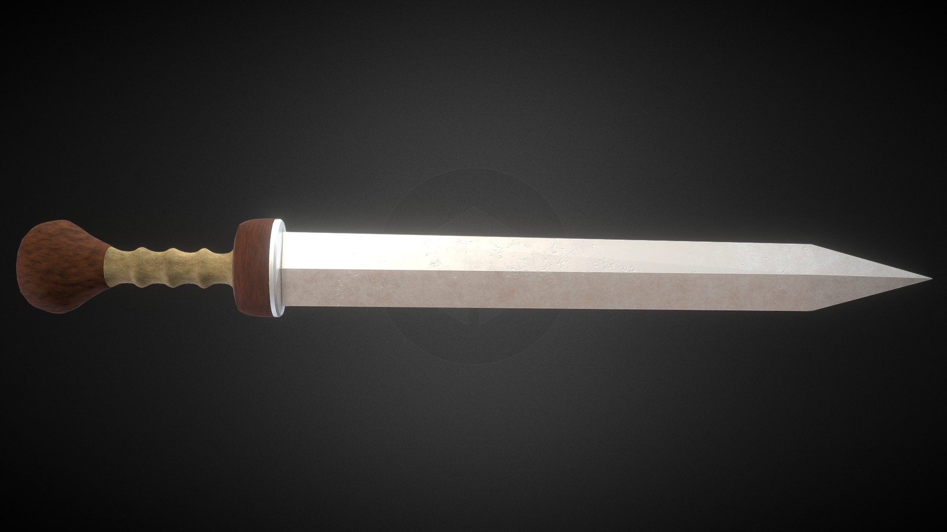 thumbnail interactive-video image 1 of 17" Roman Gladius Sword - Metal Red And Steel Short Sword With Scabbard 1 of 4